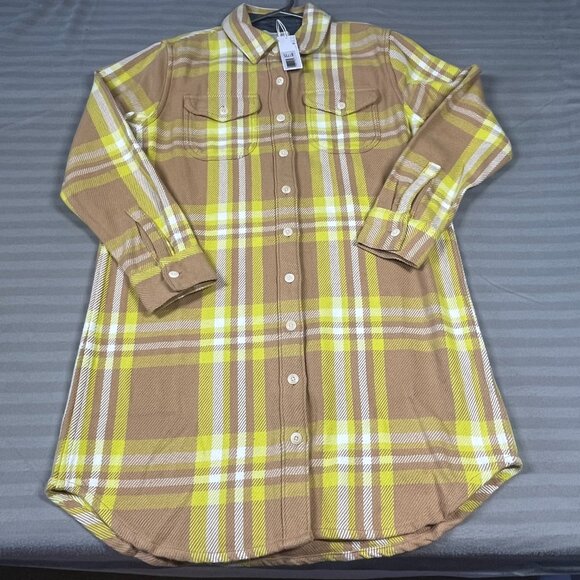 Outerknown Blanket Dress Womens Small Plaid Organic Cotton Long Button Down - Picture 2 of 7